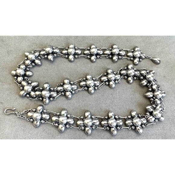 Custom PAT AREIAS Artisan STERLING Silver Adjustable LINK BELT Solid Silver 34\